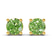 14kt Yellow Gold Four Prong Round Ocean Green Lab Diamond Stud Earrings (6 Ct. Tw.)