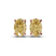 9ct Rose Gold Four Prong Oval Sunlit Yellow Lab Diamond Stud Earrings (2 Ct. Tw.)