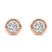 14kt Rose Gold Bezel Set Lab Diamond Stud Earrings