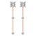 18ct Rose Gold Mirielle Station Lab Diamond Earrings