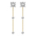 14ct Yellow Gold Mirielle Station Lab Diamond Earrings
