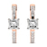 14ct Rose Gold Moonlight Glow Elongated Lab Diamond Hoop Earrings