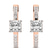 14ct Rose Gold Moonlight Glow Elongated Lab Diamond Hoop Earrings