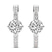10kt White Gold Moonlight Glow Elongated Lab Diamond Hoop Earrings