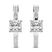 9ct White Gold Moonlight Glow Elongated Lab Diamond Hoop Earrings