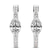 9ct White Gold Moonlight Glow Elongated Lab Diamond Hoop Earrings