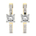 14ct Yellow Gold Moonlight Glow Elongated Lab Diamond Hoop Earrings