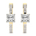 14ct Yellow Gold Moonlight Glow Elongated Lab Diamond Hoop Earrings