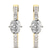 14ct Yellow Gold Moonlight Glow Elongated Lab Diamond Hoop Earrings