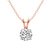 10kt Rose Gold Quartze Split Bail Solitaire Lab Grown Diamond Pendant