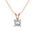 10kt Rose Gold Quartze Split Bail Solitaire Lab Grown Diamond Pendant