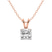 10kt Rose Gold Quartze Split Bail Solitaire Lab Grown Diamond Pendant