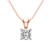 10kt Rose Gold Quartze Split Bail Solitaire Lab Grown Diamond Pendant