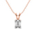 10kt Rose Gold Quartze Split Bail Solitaire Lab Grown Diamond Pendant