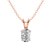 10kt Rose Gold Quartze Split Bail Solitaire Lab Grown Diamond Pendant