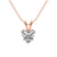 10kt Rose Gold Quartze Split Bail Solitaire Lab Grown Diamond Pendant