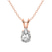 14kt Rose Gold Quartze Split Bail Solitaire Lab Grown Diamond Pendant