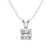 14kt White Gold Quartze Split Bail Solitaire Lab Grown Diamond Pendant