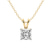 14kt Yellow Gold Quartze Split Bail Solitaire Lab Grown Diamond Pendant