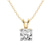 10kt Yellow Gold Quartze Split Bail Solitaire Lab Grown Diamond Pendant