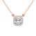 10kt Rose Gold Flaire Halo Lab Grown Diamond Pendant