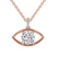 10kt Rose Gold Evil Eye Charm Lab Grown Diamond Pendant