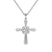 10kt White Gold Serenity Cross Lab Grown Diamond Pendant