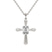 10kt White Gold Serenity Cross Lab Grown Diamond Pendant