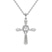 10kt White Gold Serenity Cross Lab Grown Diamond Pendant
