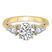 Leona Three stone Side Pear Lab Diamond Ring