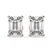 14ct Rose Gold Four Prong Emerald Lab Diamond Stud Earrings (8 Ct. Tw.)