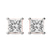14ct Rose Gold Four Prong Princess Lab Diamond Stud Earrings (1 Ct. Tw.)