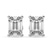 14ct White Gold Four Prong Emerald Lab Diamond Stud Earrings (12 Ct. Tw.)