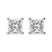 Platinum Four Prong Princess Lab Diamond Stud Earrings (10 Ct. Tw.)