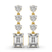Emerald and Round Fashion Lab Diamond Dangle Earrings