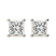 10kt Yellow Gold Four Prong Princess Lab Diamond Stud Earrings (4 Ct. Tw.)
