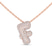 14ct Rose Gold Lab Diamond Initial F Necklace (1 Ct. Tw.)
