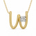 Minimal Lab Diamond Initial W Necklace