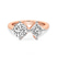 14kt Rose Gold Luisa Two Stone Round and Princess Toi et Moi Lab Grown Diamond Ring (5 Ct. Tw.)