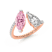 9ct Rose Gold Day and Night Colored Lab Diamond Ring (3 Ct. Tw.)