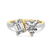 Vega Two Stone Emerald and Heart Toi Et Moi Lab Grown Diamond Ring