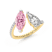 18ct Yellow Gold Day and Night Colored Lab Diamond Ring (3 Ct. Tw.)
