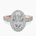 Rising Sun Halo Lab Diamond Engagement Ring in 9ct Rose Gold