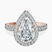 Rising Sun Halo Lab Diamond Engagement Ring in 9ct Rose Gold