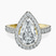 Rising Sun Halo Lab Diamond Engagement Ring in 14ct Yellow Gold