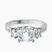 Pre-Designed Platinum Valencia Three Stone Vintage Lab Diamond Ring