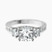 Pre-Designed Platinum Valencia Three Stone Vintage Lab Diamond Ring