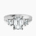 Pre-Designed Platinum Valencia Three Stone Vintage Lab Diamond Ring