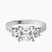 Pre-Designed Platinum Valencia Three Stone Vintage Lab Diamond Ring