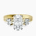 Pre-Designed 18kt Yellow Gold Valencia Three Stone Vintage Lab Diamond Ring